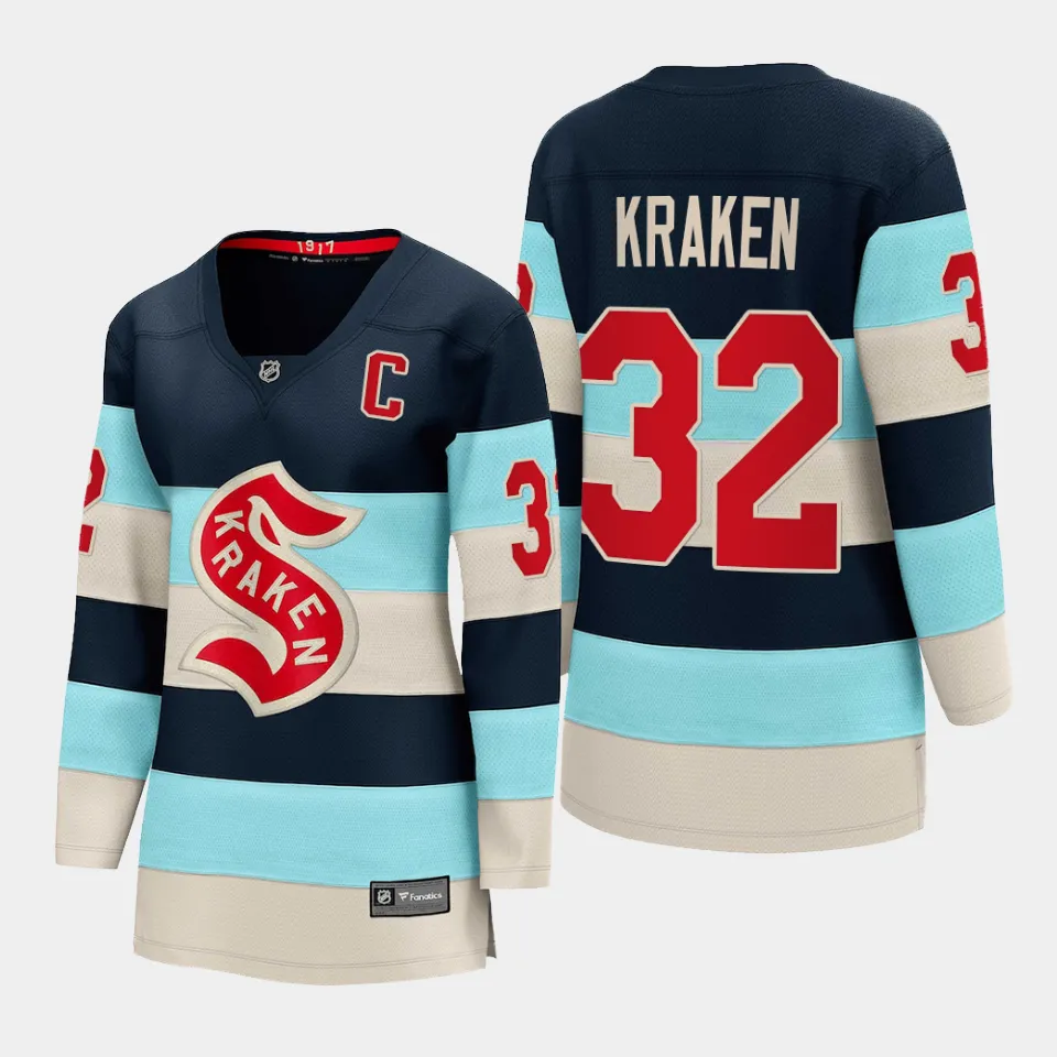 Seattle Kraken 32 Blue 2024 NHL Winter Classic Breakaway Player Jersey