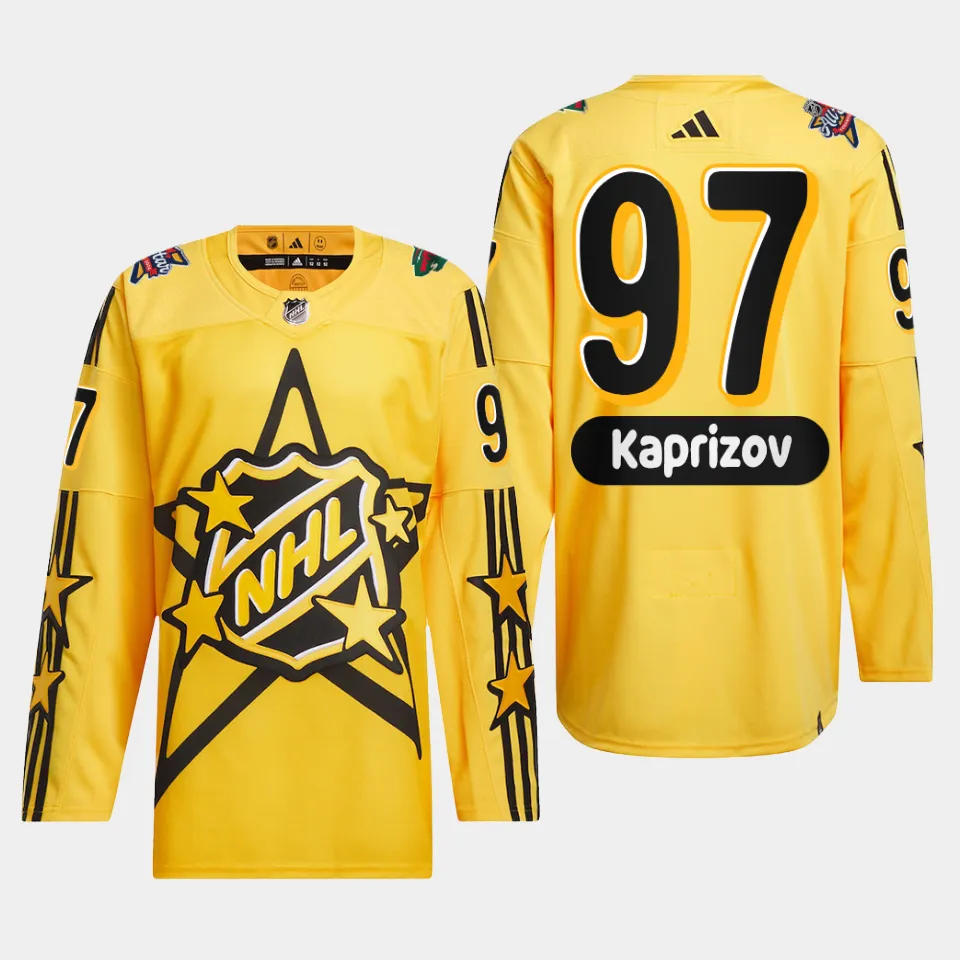 Minnesota Wild 2024 NHL All-Star Game Kirill Kaprizov Yellow drew house ...